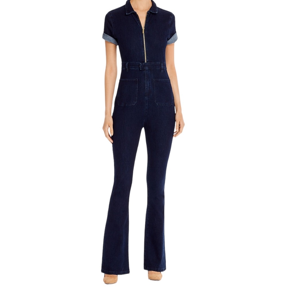 We Wore What Denim Flare Leg Jumpsuit Size Medium